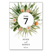 Cactus Floral Wüste Wedding Tischnummer Card (Vorderseite)