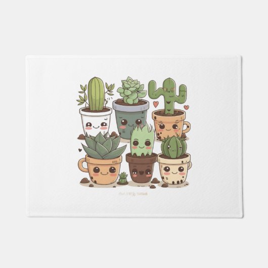 Cactus Florist Funny Succulent Lover Potted Pflanz Fußmatte (Vorderseite)
