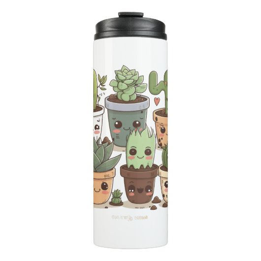 Cactus Florist Funny Succulent Lover Potted Pflanz Thermosbecher (Vorderseite)