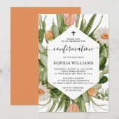 Cactus Flowers Frame Confirmation Invitation Einladung (Vorne/Hinten)