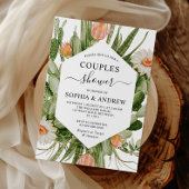 Cactus Flowers Frame Couples Shower Invitation Einladung