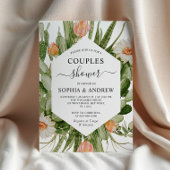 Cactus Flowers Frame Couples Shower Invitation Einladung