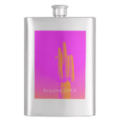 Cactus Fotoart Pink Orange Custom Text Desert Flachmann (Vorderseite)