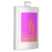 Cactus Fotoart Pink Orange Custom Text Desert Flachmann (Rechts)