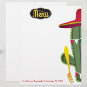 Cactus Gabel mexikanische Speisekarte (Vorne/Hinten)