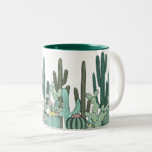 Cactus Garden Art Zweifarbige Tasse