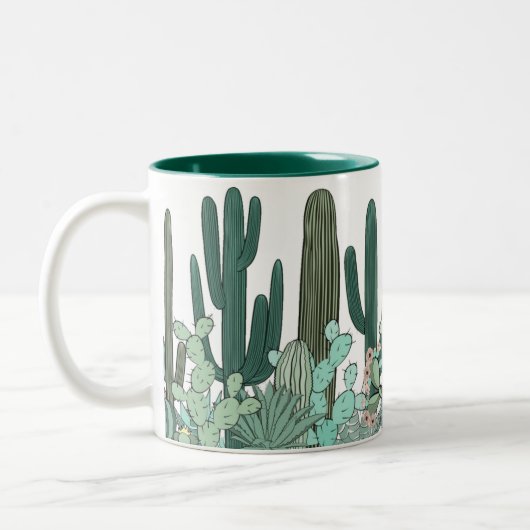 Cactus Garden Art Zweifarbige Tasse (Links)