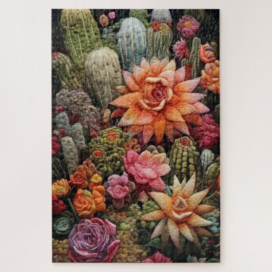 Cactus Garden Embroidery Puzzle (Vertikal)