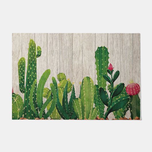 Cactus Garden Mat, Funny Cacti Zuhause Doormat Dek Fußmatte (Vorderseite)