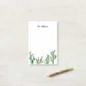 Cactus Garden Personalisiert Teacher Post-it Klebezettel (Auf Schreibtisch)