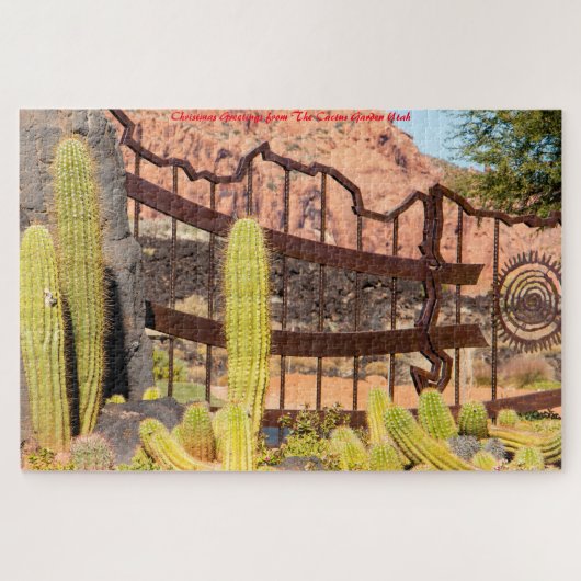 Cactus Garden Utah.Christmas Grüße Puzzle (Horizontal)