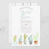 Cactus Garden | Wasserfarben-Brautparty Einladung (Vorne/Hinten)