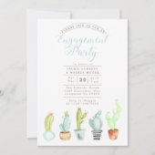 Cactus Garden | Watercolor Engagement Party Einlad Einladung (Vorderseite)