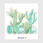 Cactus Garden Watercolor Südwestwüste Aufkleber (Blatt)