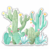 Cactus Garden Watercolor Südwestwüste Aufkleber (Vorderseite)