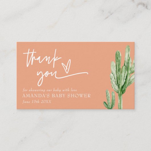Cactus Gender Neutral Desert Hello Baby Shower Begleitkarte (Vorderseite)