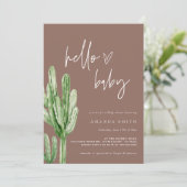 Cactus Gender Neutral Desert Hello Baby Shower Inv Einladung (Stehend Vorderseite)