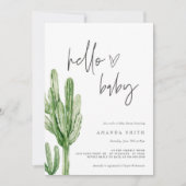 Cactus Gender Neutral Desert Hello Baby Shower Inv Einladung (Vorderseite)