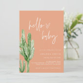 Cactus Gender Neutral Desert Hello Baby Shower Inv Einladung (Stehend Vorderseite)