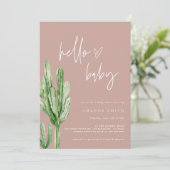 Cactus Gender Neutral Wüste Hallo Babydusche Einladung (Stehend Vorderseite)