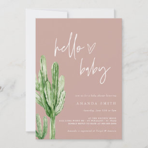 Cactus Gender Neutral Wüste Hallo Babydusche Einladung