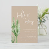 Cactus Gender Neutral Wüste Hallo Babydusche Einladung (Stehend Vorderseite)