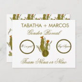 Cactus Gender Reveal DIY Imitats Scratch Cards Ankündigungspostkarte (Vorne/Hinten)