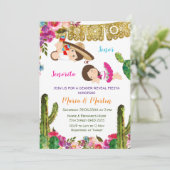 Cactus Gender Reveal Fiesta Einladung (Stehend Vorderseite)