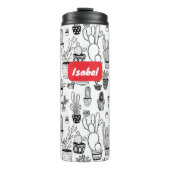 Cactus gepotted Pflanze Niedliches Muster CUSTOM G Thermosbecher (Vorderseite)