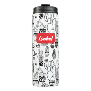 Cactus gepotted Pflanze Niedliches Muster CUSTOM G Thermosbecher