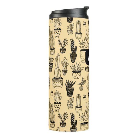 Cactus gepotted Pflanze Niedliches Muster CUSTOM G Thermosbecher (Nach links gedreht)