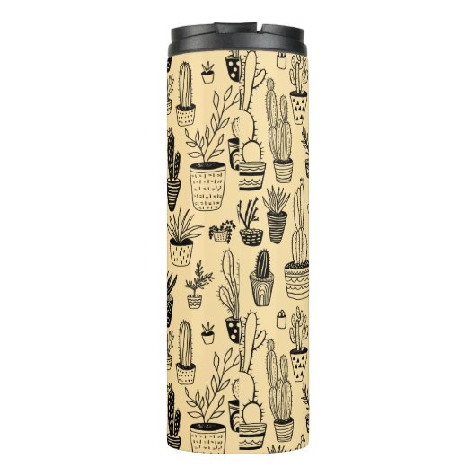Cactus gepotted Pflanze Niedliches Muster CUSTOM G Thermosbecher (Rückseite)