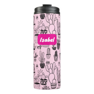 Cactus gepotted Pflanze Niedliches Muster CUSTOM G Thermosbecher