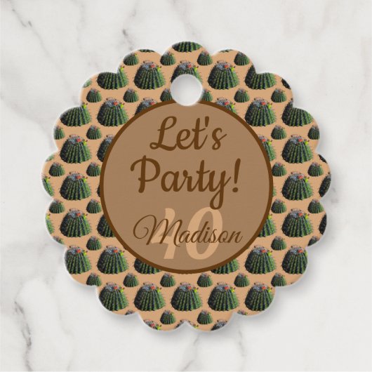 Cactus Gift / Favor Tag Geschenkanhänger (Vorderseite)