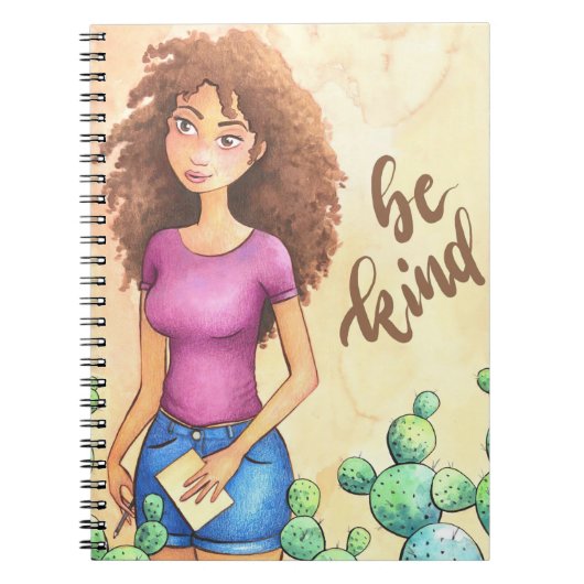 Cactus Girl Be Kind Notizblock (Vorderseite)
