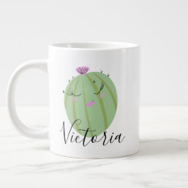 Cactus Girly Doodle Name Giant Coffee Tasse