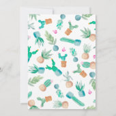 Cactus gold Glitzer Aquarell Babydusche per Post Einladung (Rückseite)