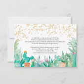 Cactus gold Glitzer Wasserfarben Babydusche Einladung (Vorderseite)