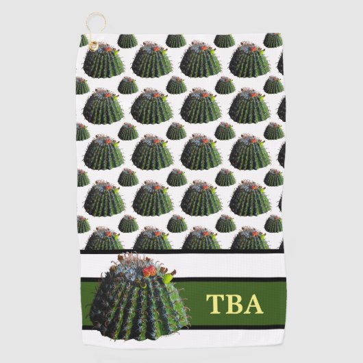 Cactus Golf Towel - Personalisiert Monogram Golfhandtuch (Vorderseite)