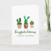 Cactus Gratulation Neue Zuhause Grußkarte Dankeskarte (Vorderseite)