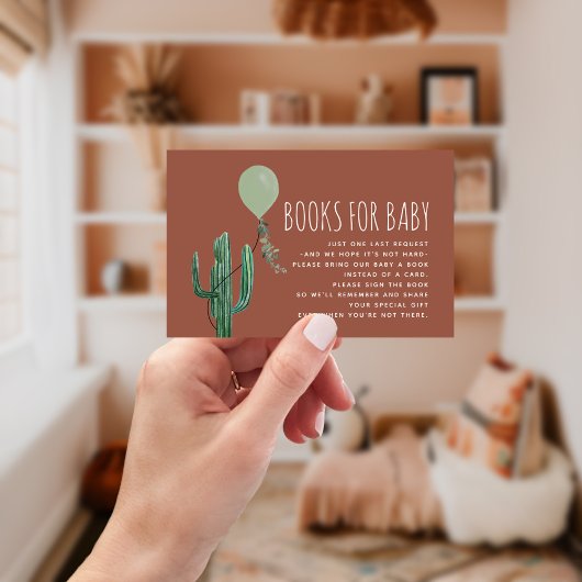 Cactus Green Balloon Baby Shower Book Request Begleitkarte