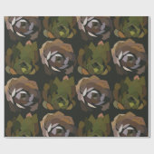 Cactus Green Botanical Cactus Geschenkpapier (Flach)