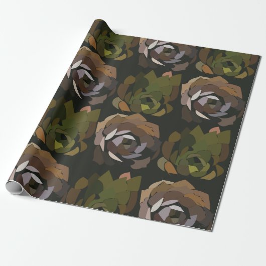 Cactus Green Botanical Cactus Geschenkpapier (Ungerollt)