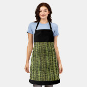 Cactus Green Kitchen Apron with Black Upper Schürze (Getragen)