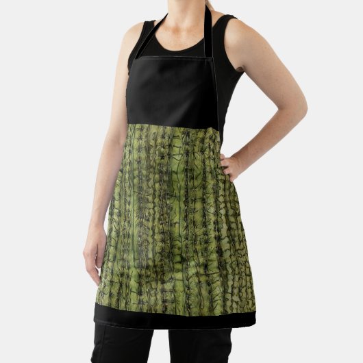 Cactus Green Kitchen Apron with Black Upper  Schürze (InSitu)