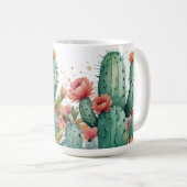 Cactus Green Succulent Watercolor Garden Pflanze Kaffeetasse (VorderseiteRechts)