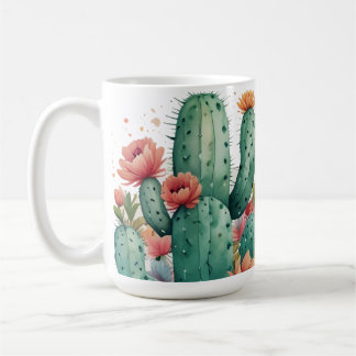 Cactus Green Succulent Watercolor Garden Pflanze Kaffeetasse