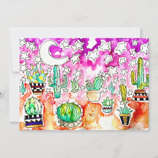 Cactus Greeting Card Feiertagskarte (Vorderseite)
