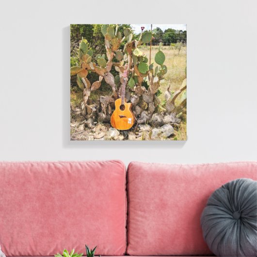 Cactus Guitar Leinwanddruck (Insitu (Wohnzimmer))
