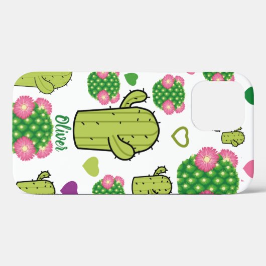 Cactus & haerts Pattern | Individuelle Name oder M Case-Mate iPhone Hülle (Rückseite (Horizontal))